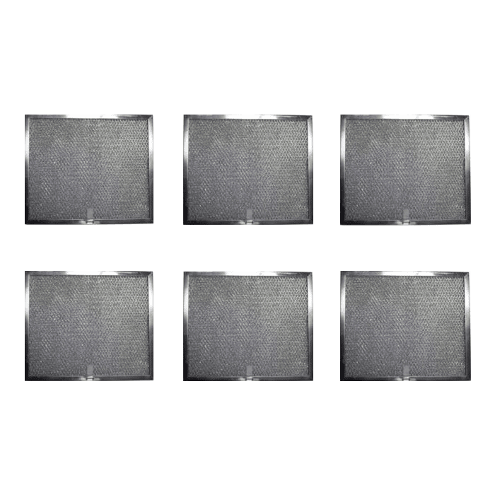 Aluminum Replacement Range Hood Filter 9-7/8 x 11-11/16 x 3/8 (6-Pack)