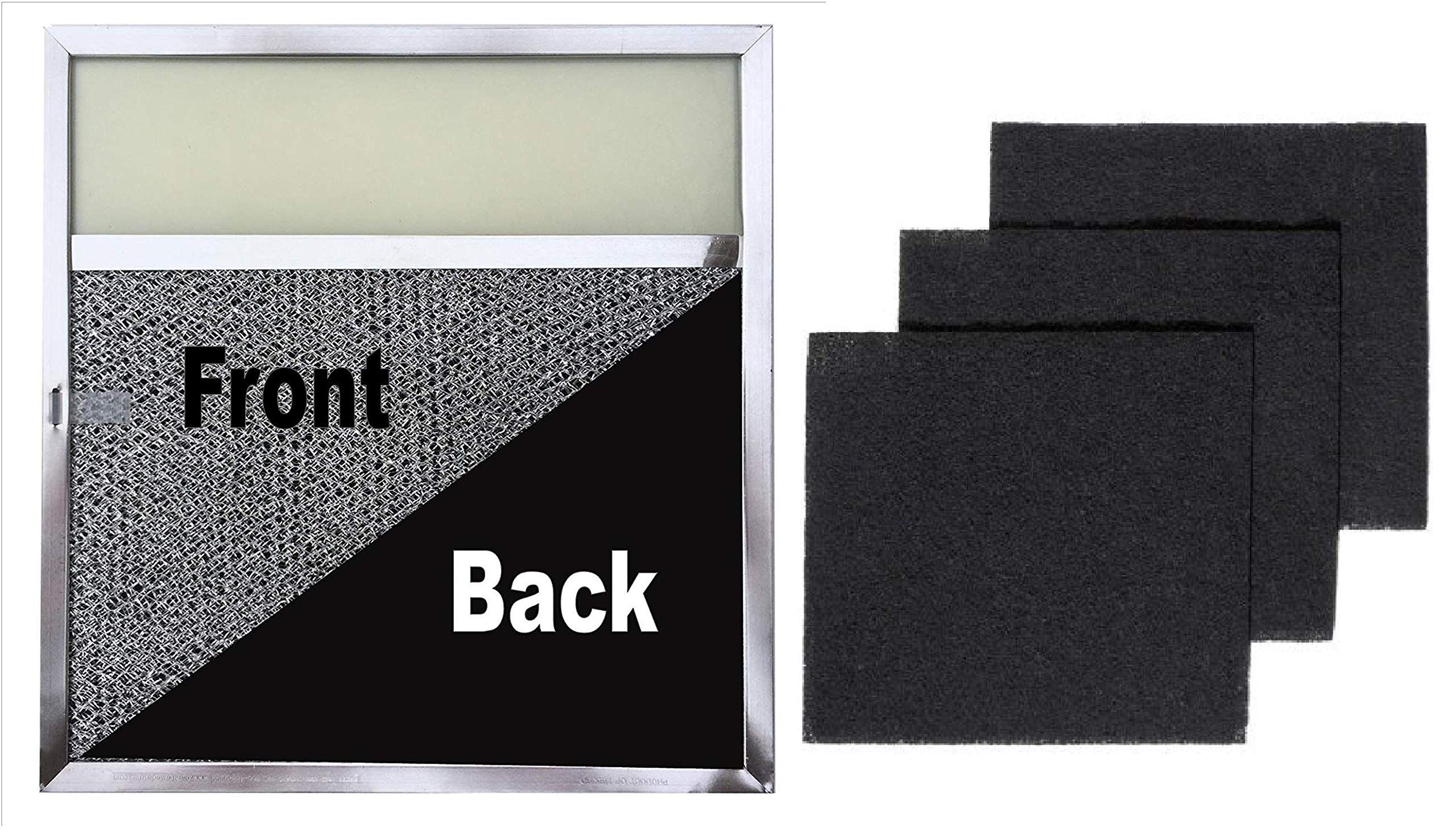 Replacement Charcoal Filter Pads Compatible With Broan BP58, 7-3/4 x 10-1/2-Inch (3-Pack)
